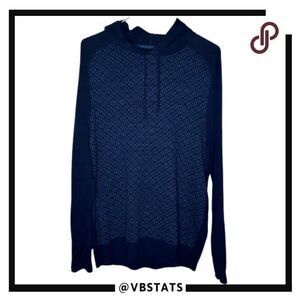 English Laundry Navy Blue Diamond Pattern Long Sleeve Hoodie in Size XL